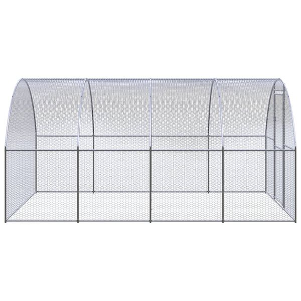vidaXL Chicken Coop Silver Galvanized Steel Large Durable Chicken Coop