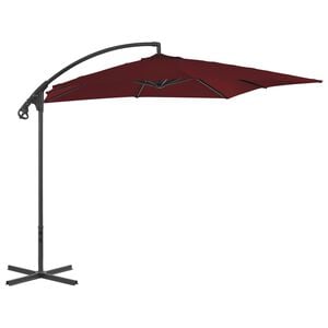 vidaXL Cantilever Garden Parasol Wine Red Polyester, Steel Large