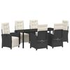 vidaXL Garden Dining Set with Cushion 7 pcs Black Poly Rattan