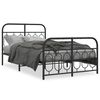 vidaXL Bed Frame Black Steel Small Double Bed Frame Rectangular