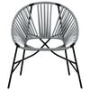 vidaXL Garden Egg Chair Black and Light Grey
