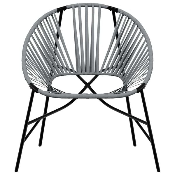 vidaXL Garden Egg Chair Black and Light Grey