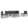 vidaXL Garden Lounge Set Anthracite Poly rattan, powder-coated steel, fabric