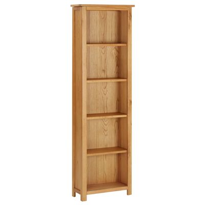 vidaXL Bookcase 20.5"x8.8"x66.9" Solid Oak Wood