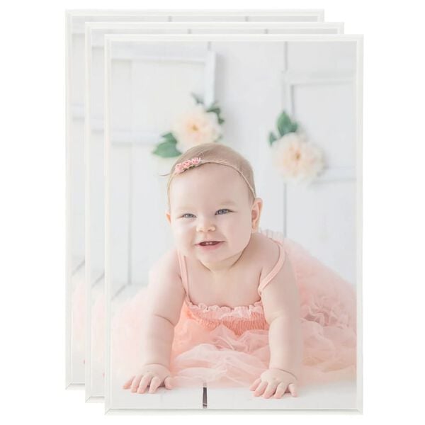 vidaXL Photo Frame Set of 3 Silver MDF, PS, PVC 8.3 x 11.7 in