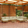 vidaXL Garden Lounge Set Honey brown, Cream Solid pinewood, Polyester fabric
