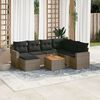 vidaXL Garden Sofa Set Grey PE rattan Large Modular Garden Sofa Set