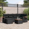 vidaXL Garden Sofa Set Black PE rattan Large Adjustable Feet
