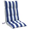 vidaXL Highback Chair Cushion Set of 4 Blue and White Stripe