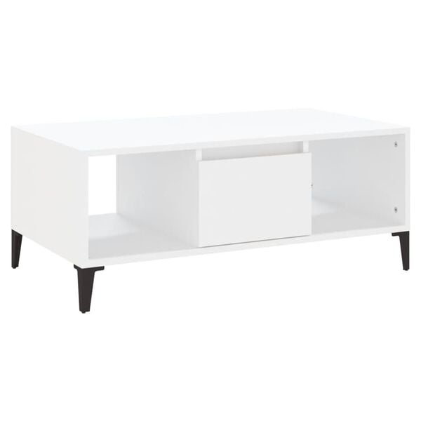 vidaXL Coffee Table White Engineered wood, metal Medium Coffee Table