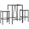 vidaXL Garden Bar Set Black and Cream White