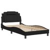 vidaXL Bed Frame Black Faux leather, metal, solid pine wood, plywood