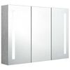 vidaXL Bathroom Cabinet Concrete Gray MDF with melamine finish, glass mirror