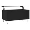 vidaXL Coffee Table Black Engineered wood, metal Medium Storage