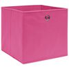 vidaXL Storage Box Set of 10 Pink Non-woven fabric (100% polyester)