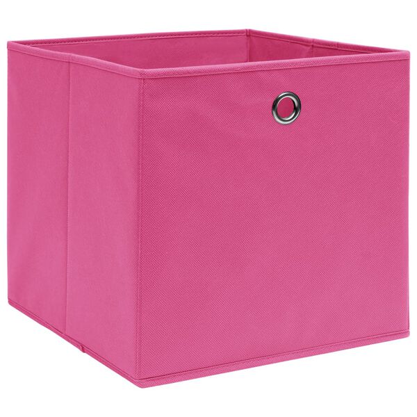 vidaXL Storage Box Set of 10 Pink Non-woven fabric (100% polyester)