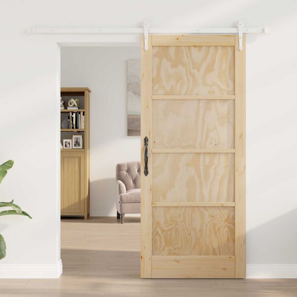 vidaXL Sliding Door ORKDAL Brown 33.86 x 78.15 in Solid Pine Wood