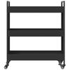 vidaXL Kitchen Trolley Black 27.6"x11.8"x32.3" Engineered Wood