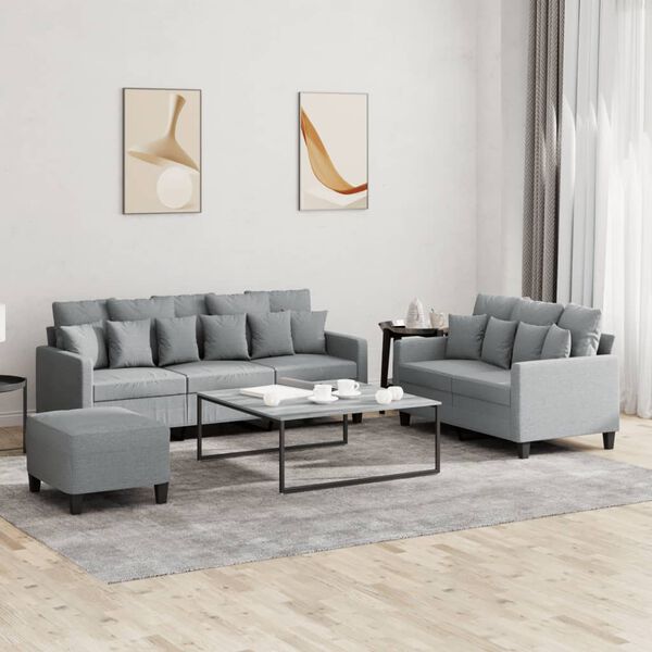 vidaXL Sofa Set Light Gray