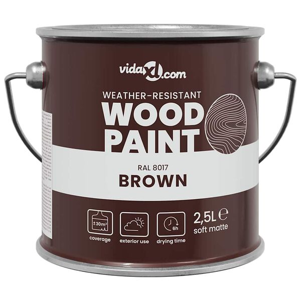 vidaXL Wood Paint Brown 6.50 x 6.50 x 6.30 in Wall Print