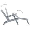 vidaXL Patio Deck Chair Grey Solid Acacia wood, 100% polyester Medium