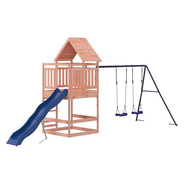 vidaXL Outdoor Playset Wooden, Blue Solid Douglas Fir wood, Polypropylene
