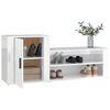 vidaXL Shoe Cabinet High gloss white Engineered wood Medium Shoe Cabinet