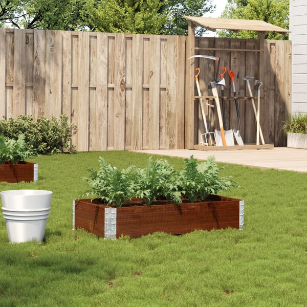 vidaXL Garden Planter Brown Solid pine wood Medium Foldable