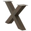 vidaXL Coffee Table Legs X-Shaped 2 pcs Natural Steel 27.6x(16.5-16.9)" Steel