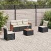 vidaXL 6 Piece Patio Sofa Set with Cushions Black Poly Rattan