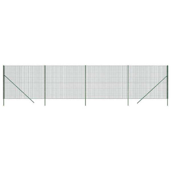 vidaXL Wire Mesh Fence Green 7.2x32.8' Galvanised Steel