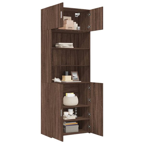 vidaXL Storage Cabinet Brown Oak Engineered Wood Tall Storage Cabinet