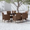 vidaXL Garden Dining Set Brown and black