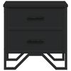 vidaXL Bedside Cabinet Black Engineered wood, metal Medium
