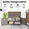 vidaXL Garden Storage Cabinet Grey PE Rattan, Powder-Coated Steel Medium