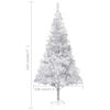 vidaXL Artificial Pre-lit Christmas Tree with Ball Set Silver 82.7" PET