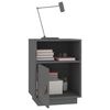vidaXL Bedside Cabinet Set of 2 Grey Solid pine wood, faux leather