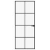vidaXL Interior Door Black 32.7"x79.3" Tempered Glass&Aluminum Slim