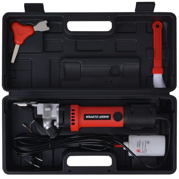 vidaXL Sheep Clipper Set of 7 Black and red Plastic and metal Compact