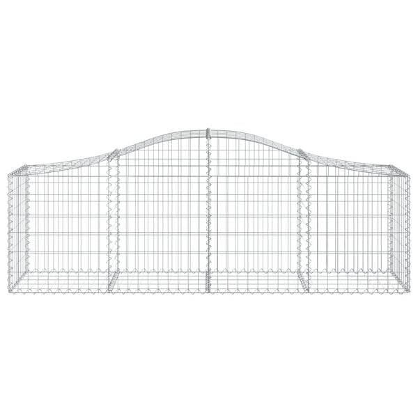 vidaXL Gabion Basket Set of 3 Silver Galvanized Iron Medium Durable