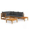 vidaXL Garden Lounge Set Dark grey, Natural wood