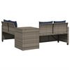 vidaXL Patio Sofa Gray PE Rattan Large UV-Resistant Materials