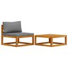 vidaXL Wooden Sofa Set Dark Grey Solid acacia wood, 100% polyester