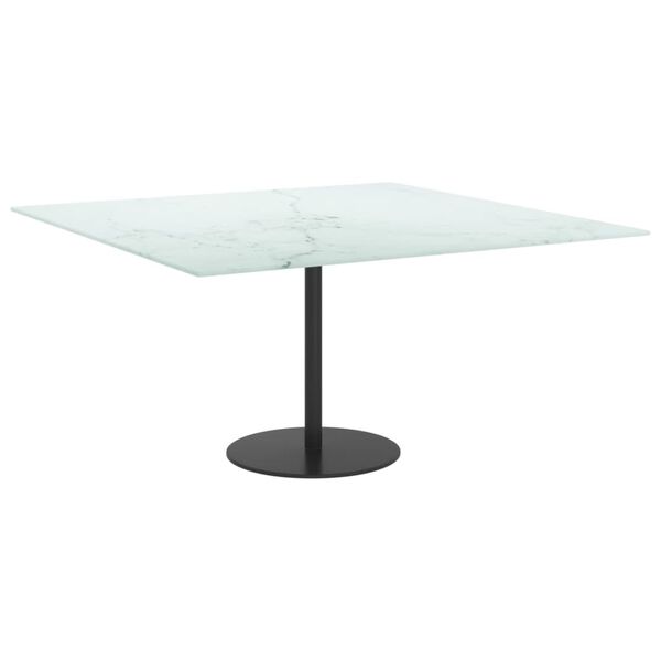 vidaXL Table Top White with marble design Tempered Glass 31.5in x 31.5in