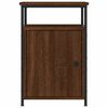 vidaXL Bedside Cabinet Set of 2 Brown oak Engineered wood, Iron Medium