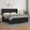 vidaXL Box Spring Bed Black and White Faux leather, plywood, engineered wood