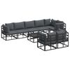 vidaXL Garden Sofa Set with Cushion Black Aluminium