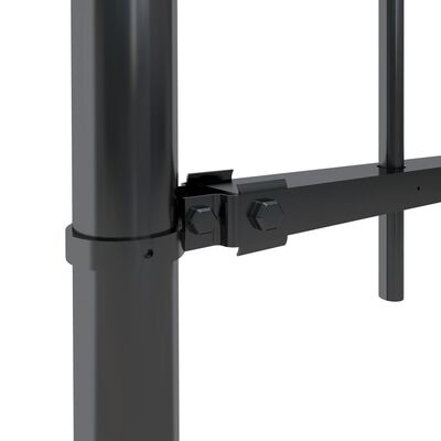 vidaXL Garden Fence with Spear Top Steel 133.9"x59.1" Black