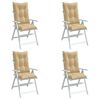 vidaXL Highback Chair Cushion Set of 4 Melange Beige 100% polyester