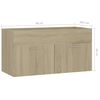 vidaXL Sink Cabinet Sonoma oak Engineered wood 35.4 x 15.2 x 18.1 in